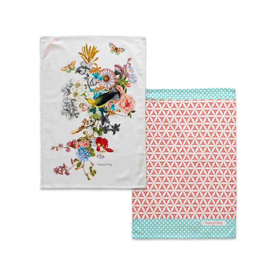 Karklud HappyFriday Floral Branch Multifarvet 70 x 50 cm (2 enheder) #1