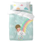 Dynebetrk st HappyFriday Happynois Rainbow Multifarvet Vugge til baby 2 Dele #1