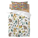 Dynebetrk st HappyFriday Moshi Moshi Harvestwood Multifarvet Vugge til baby 2 Dele #1