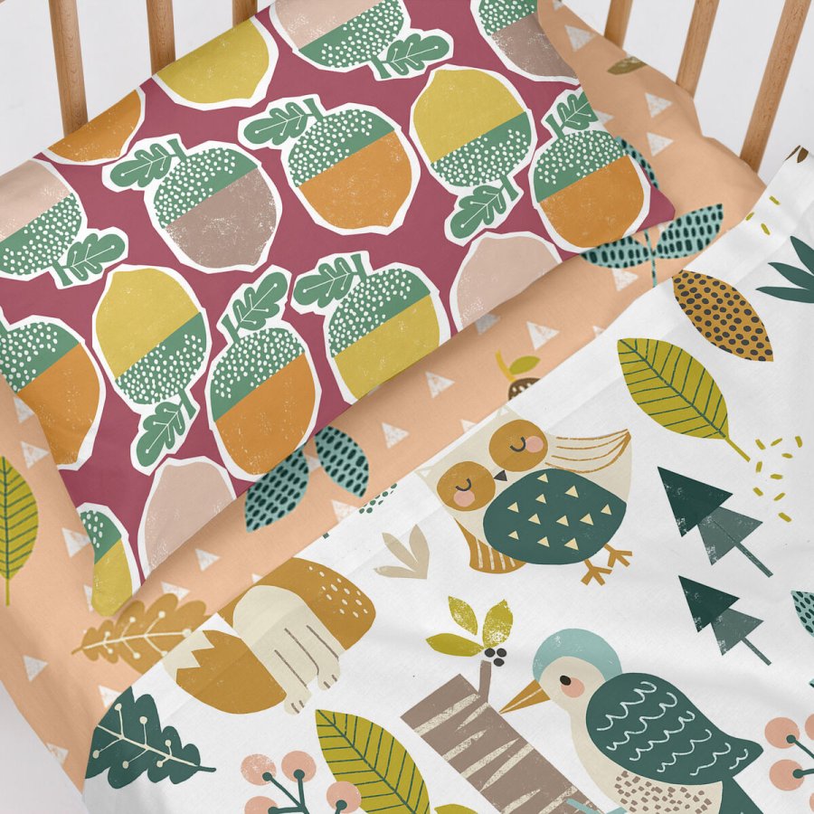 Sengetj st HappyFriday Moshi Moshi Harvestwood Multifarvet Vugge til baby 2 Dele #4