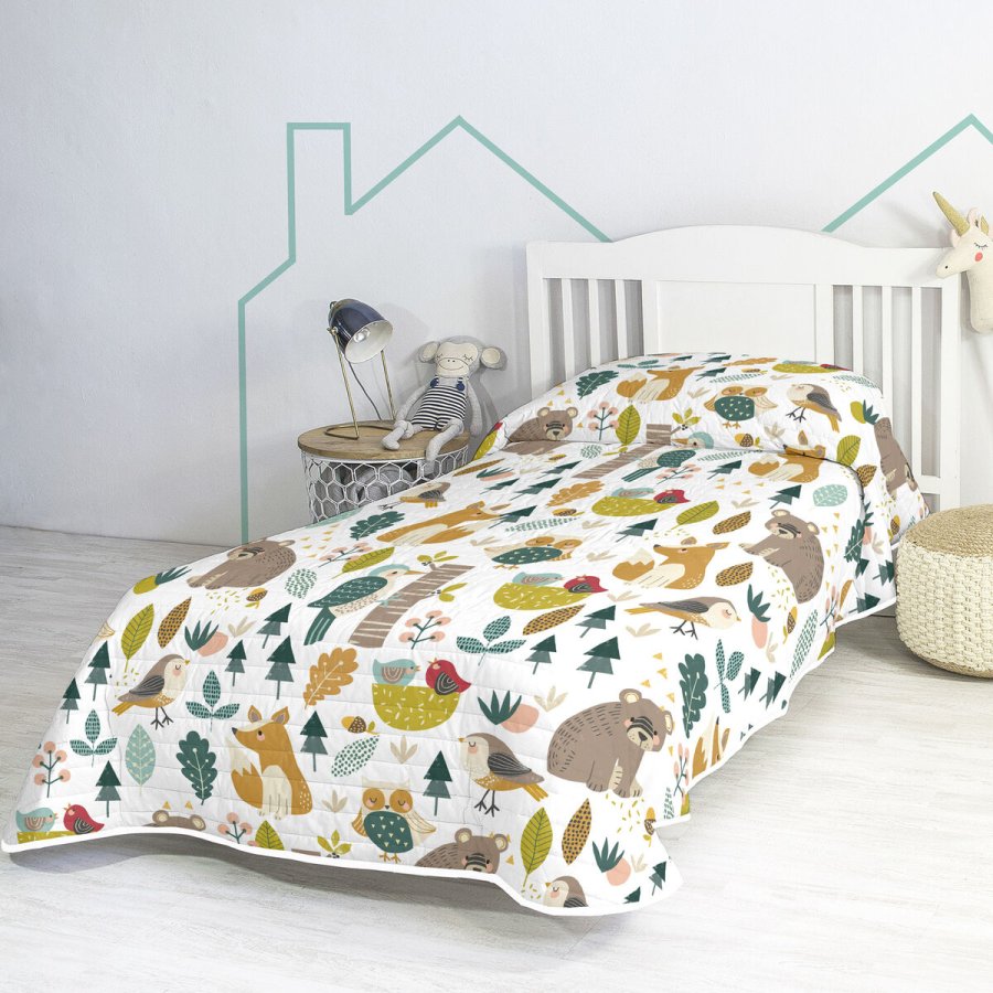 Sengetppe (vattppe) HappyFriday Moshi Moshi Multifarvet 180 x 260 cm Skov #3