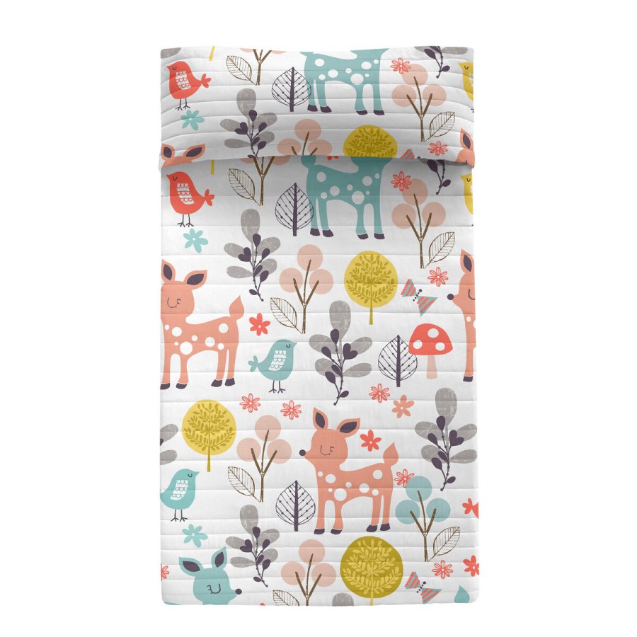 Sengetppe (vattppe) HappyFriday Moshi Moshi Multifarvet 180 x 260 cm Hjort Skov #1