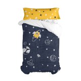 Dynebetrk st HappyFriday Mr Fox Starspace  Multifarvet Seng 80/90 2 Dele #1