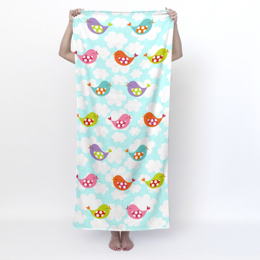 badelagen HappyFriday Mr Fox Little Birds Multifarvet 70 x 150 cm #2