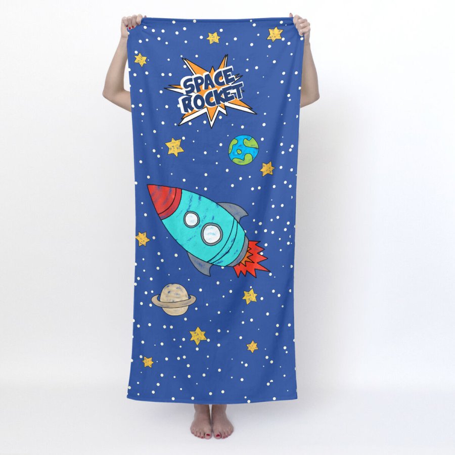 badelagen HappyFriday Mr Fox Space Rocket Multifarvet 70 x 150 cm #2