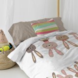 Dynebetrk st HappyFriday Moshi Moshi Rabbit Family Multifarvet Seng 80/90 2 Dele #19