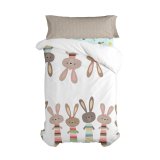 Dynebetrk st HappyFriday Moshi Moshi Rabbit Family Multifarvet Seng 80/90 2 Dele #1