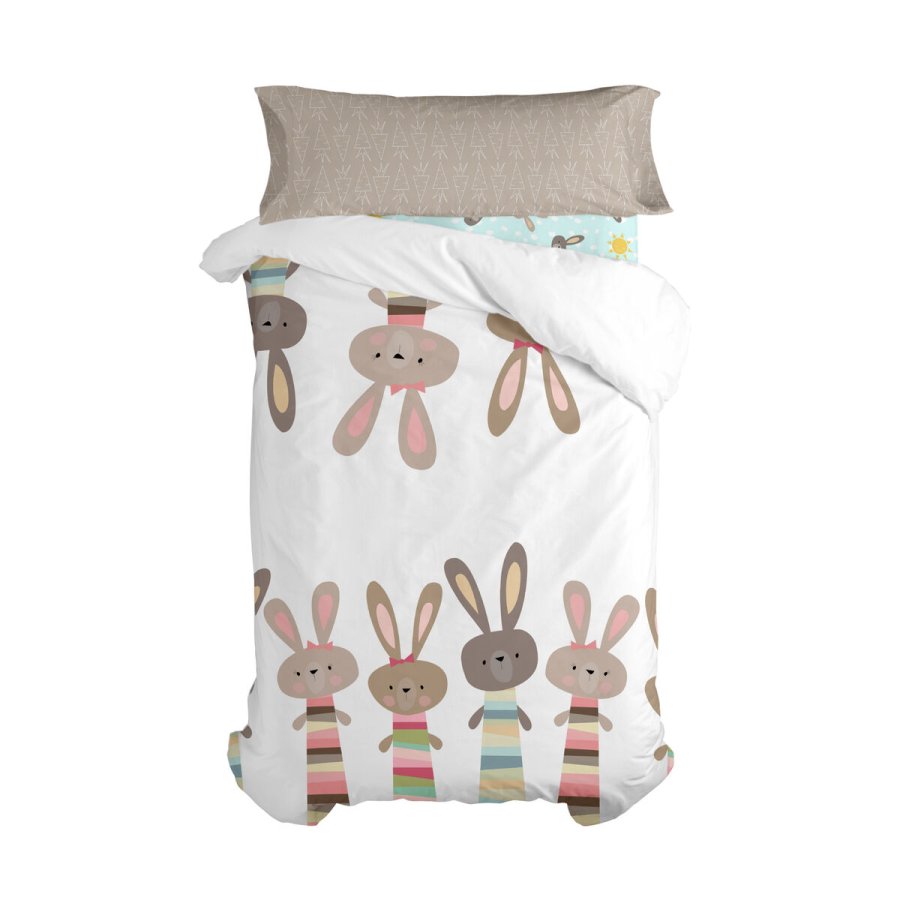 Dynebetrk st HappyFriday Moshi Moshi Rabbit Family Multifarvet Seng 80/90 2 Dele #1