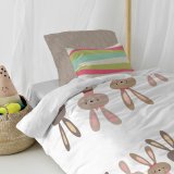 Dynebetrk st HappyFriday Moshi Moshi Rabbit Family Multifarvet Seng 80 2 Dele #16