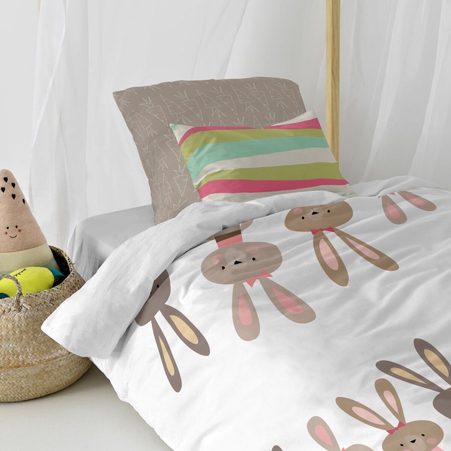 Dynebetrk st HappyFriday Moshi Moshi Rabbit Family Multifarvet Seng 80 2 Dele #16