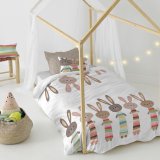 Dynebetrk st HappyFriday Moshi Moshi Rabbit Family Multifarvet Seng 80 2 Dele #21