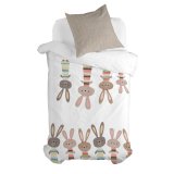 Dynebetrk st HappyFriday Moshi Moshi Rabbit Family Multifarvet Seng 80 2 Dele #1