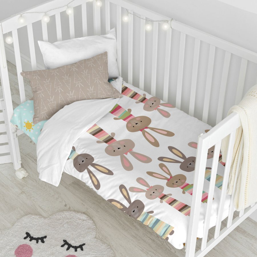 Dynebetrk st HappyFriday Moshi Moshi Rabbit Family Multifarvet Vugge til baby 2 Dele #6