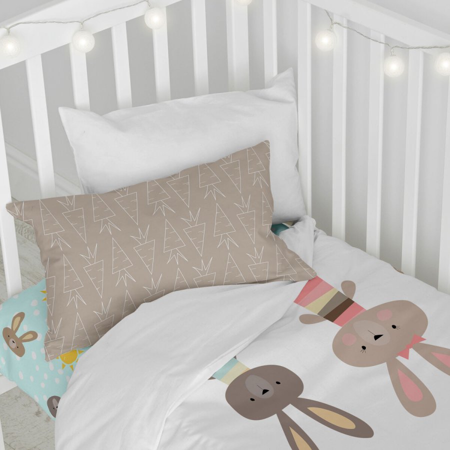 Dynebetrk st HappyFriday Moshi Moshi Rabbit Family Multifarvet Vugge til baby 2 Dele #11