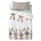 Dynebetrk st HappyFriday Moshi Moshi Rabbit Family Multifarvet Vugge til baby 2 Dele #1