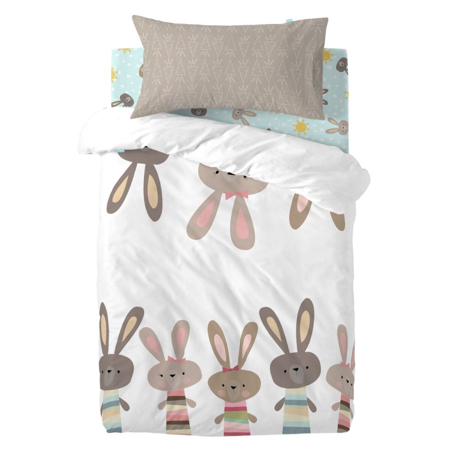 Dynebetrk st HappyFriday Moshi Moshi Rabbit Family Multifarvet Vugge til baby 2 Dele #1
