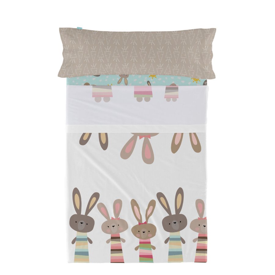 Sengetj st HappyFriday Moshi Moshi Rabbit family Multifarvet 2 Dele #1