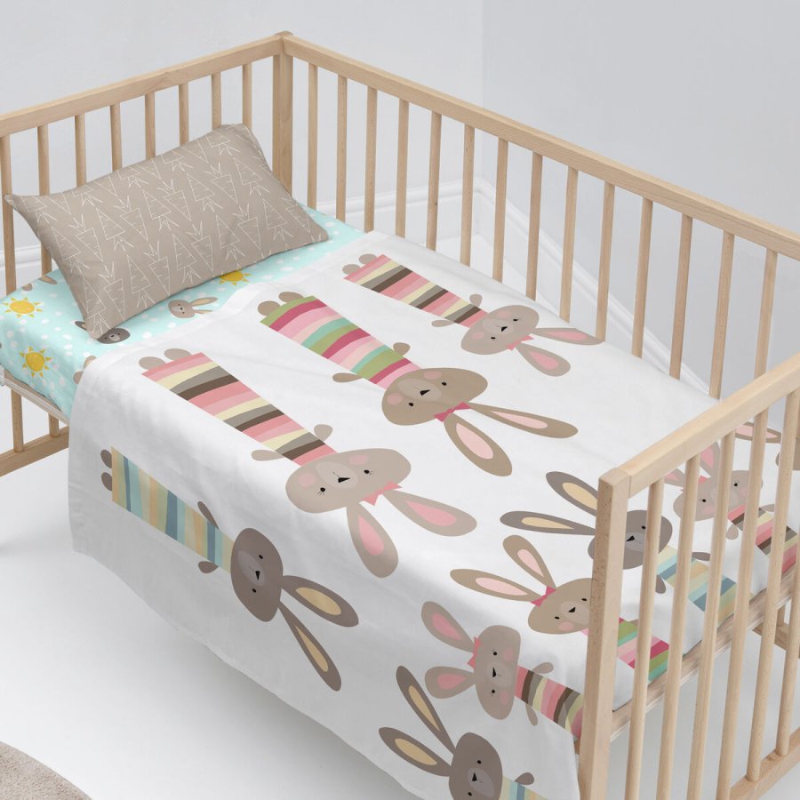 Sengetj st HappyFriday Moshi Moshi Rabbit family Multifarvet Vugge til baby 2 Dele #3