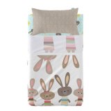 Sengetj st HappyFriday Moshi Moshi Rabbit family Multifarvet Vugge til baby 2 Dele #1