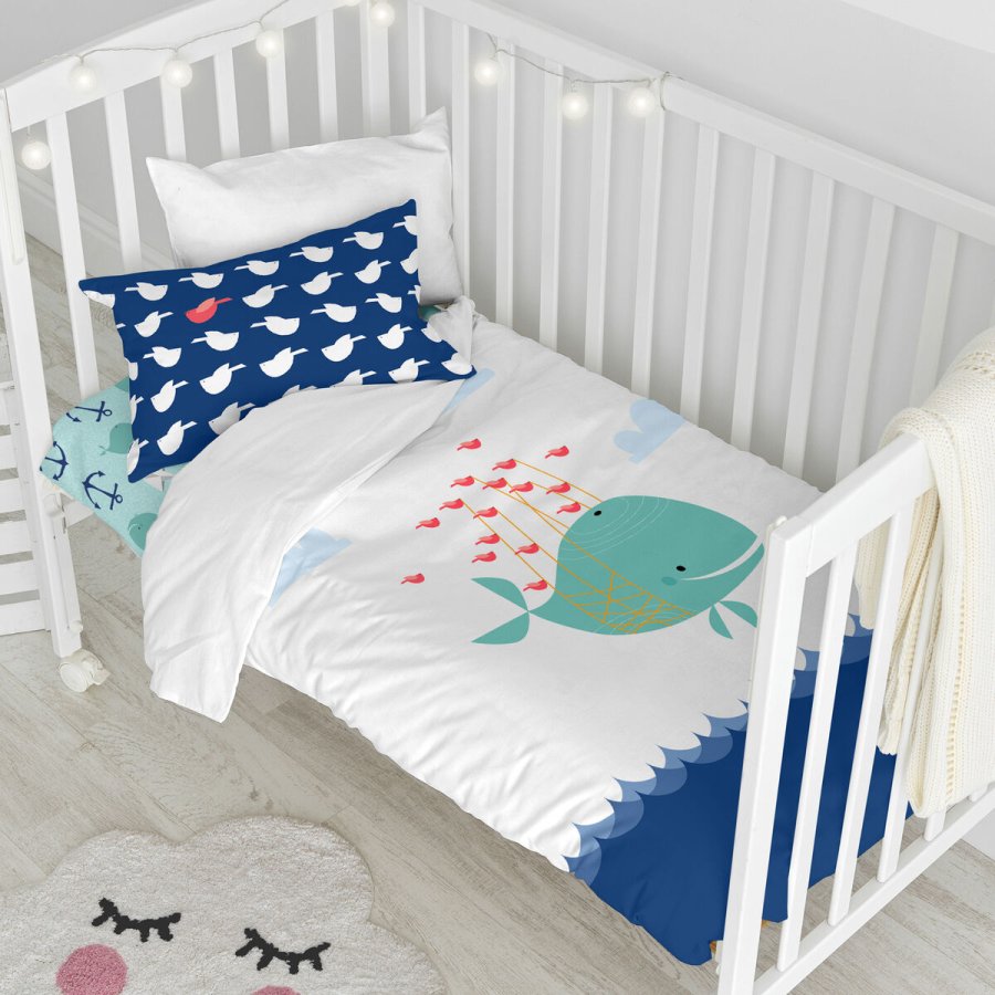 Dynebetrk st HappyFriday Moshi Moshi Whale Multifarvet Vugge til baby 2 Dele #6