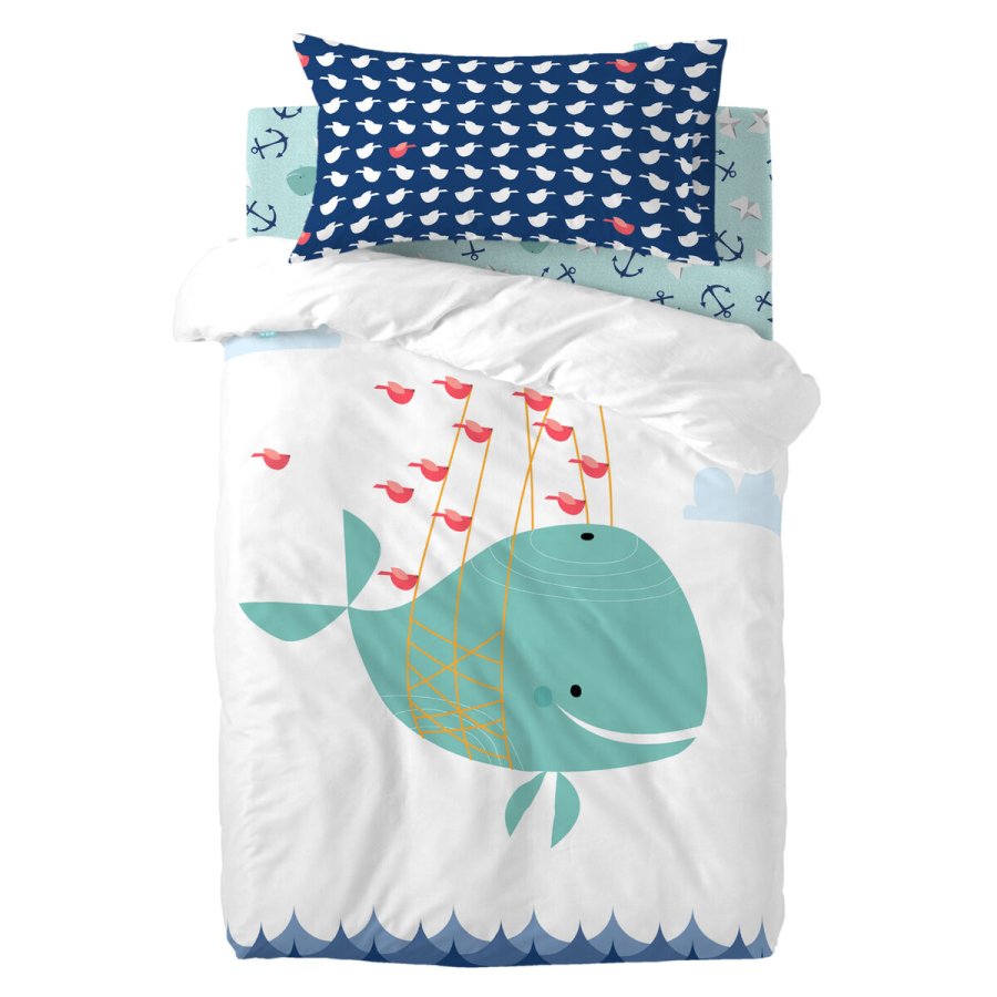 Dynebetrk st HappyFriday Moshi Moshi Whale Multifarvet Vugge til baby 2 Dele #1