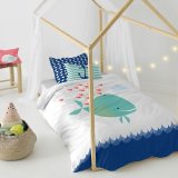 Dynebetrk st HappyFriday Moshi Moshi Whale Multifarvet Seng 80 2 Dele #11