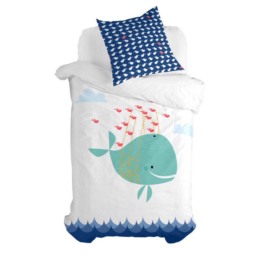 Dynebetrk st HappyFriday Moshi Moshi Whale Multifarvet Seng 80 2 Dele #1