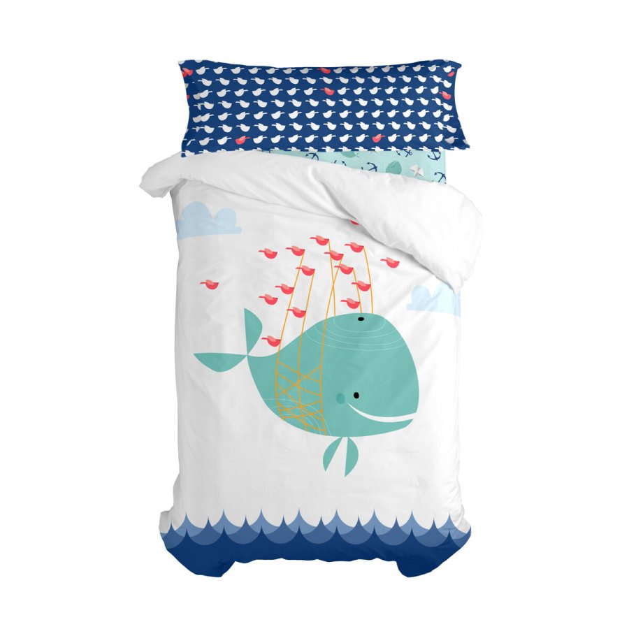 Dynebetrk st HappyFriday Moshi Moshi Whale Multifarvet Seng 80/90 2 Dele #1