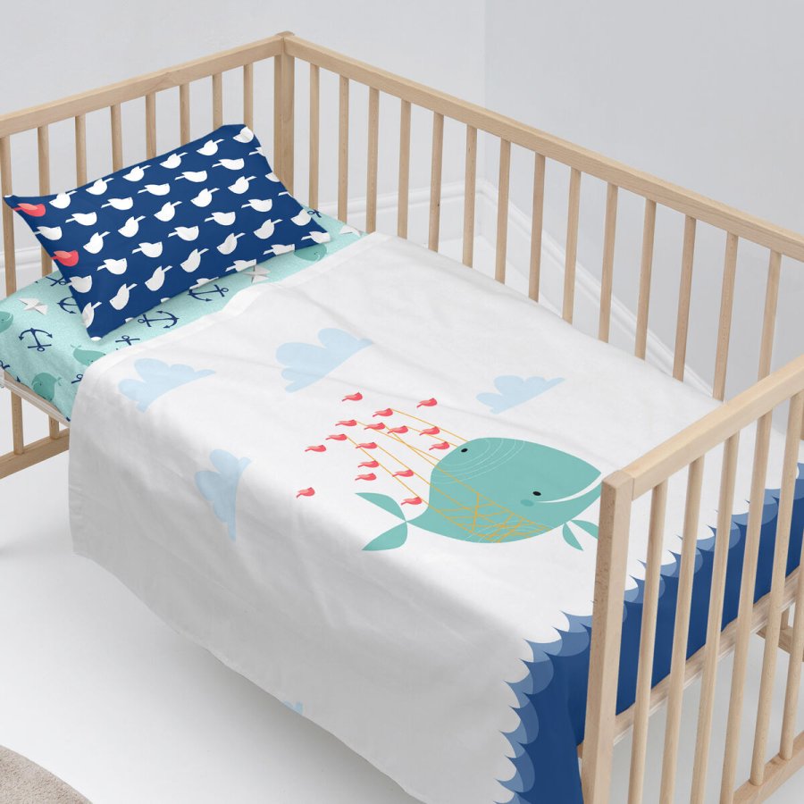 Sengetj st HappyFriday Moshi Moshi Whale Multifarvet Vugge til baby 2 Dele #2