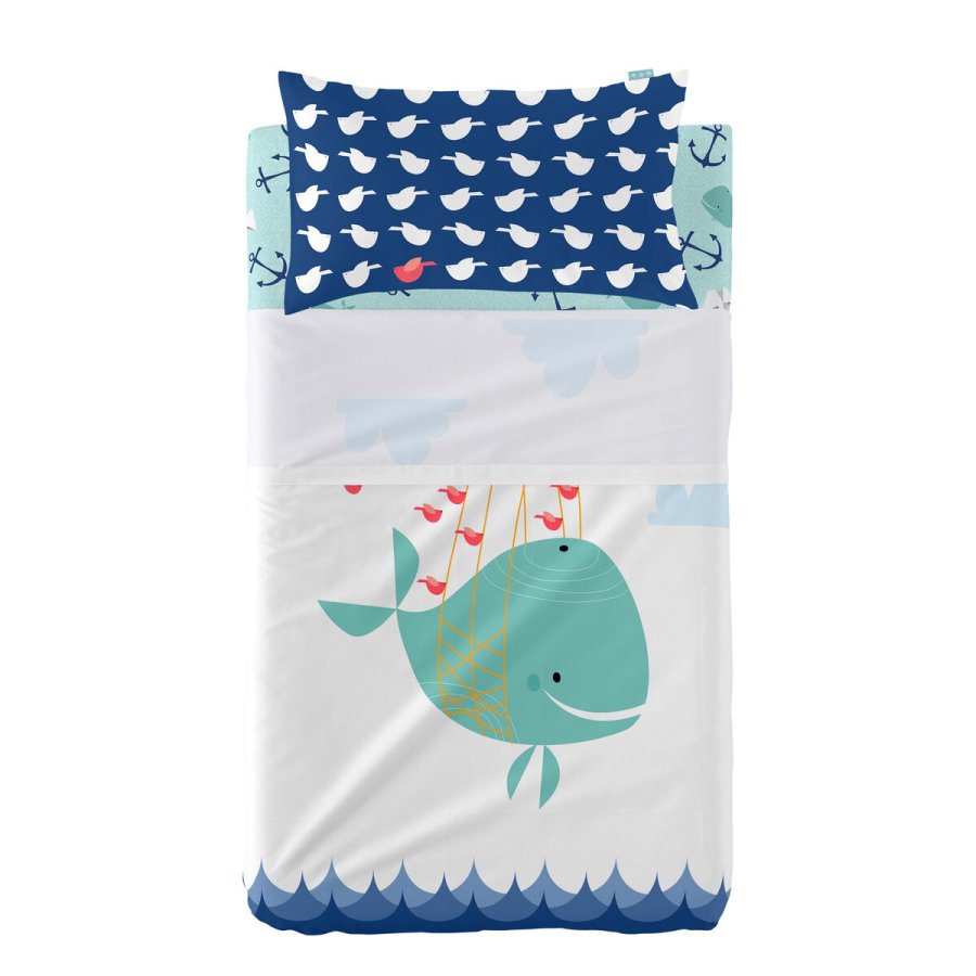 Sengetj st HappyFriday Moshi Moshi Whale Multifarvet Vugge til baby 2 Dele #1