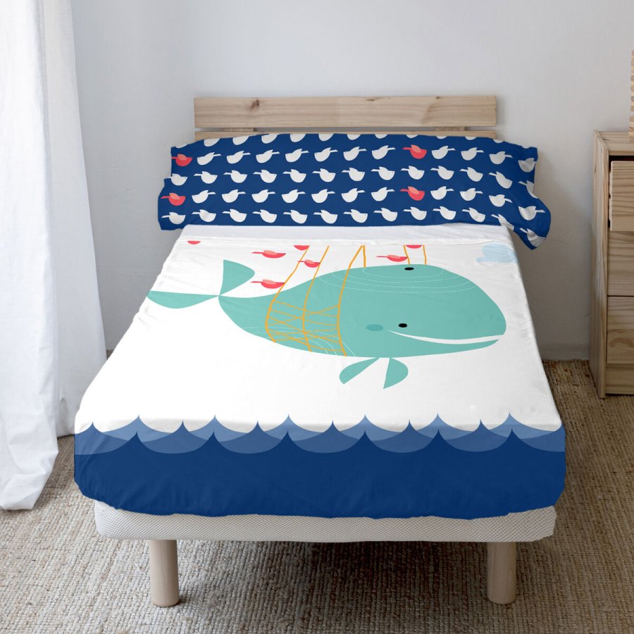 Sengetj st HappyFriday Moshi Moshi Whale Multifarvet Seng 80/90 2 Dele #2