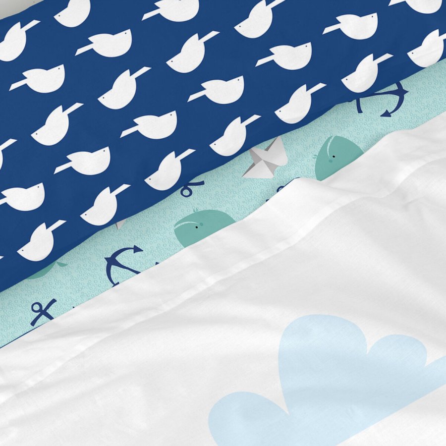 Sengetj st HappyFriday Moshi Moshi Whale Multifarvet Seng 80/90 2 Dele #4