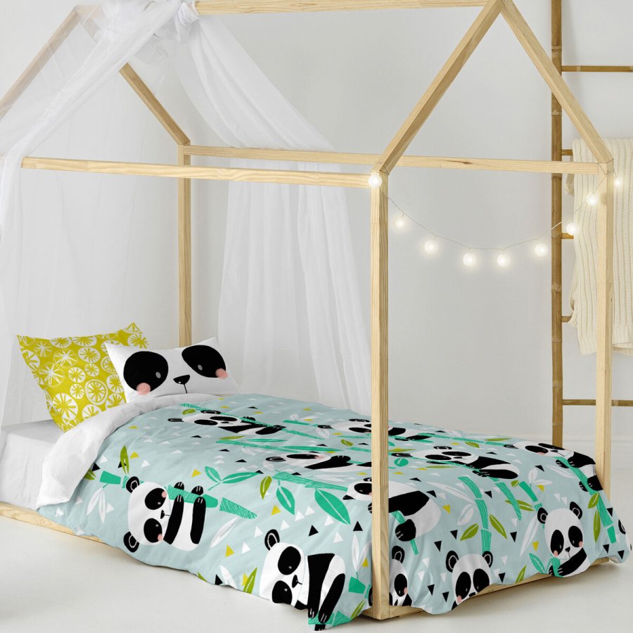 Dynebetrk st HappyFriday Moshi Moshi Panda Garden Blue Bl Seng 80 2 Dele #6