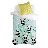 Dynebetrk st HappyFriday Moshi Moshi Panda Garden Blue Bl Seng 80 2 Dele #1