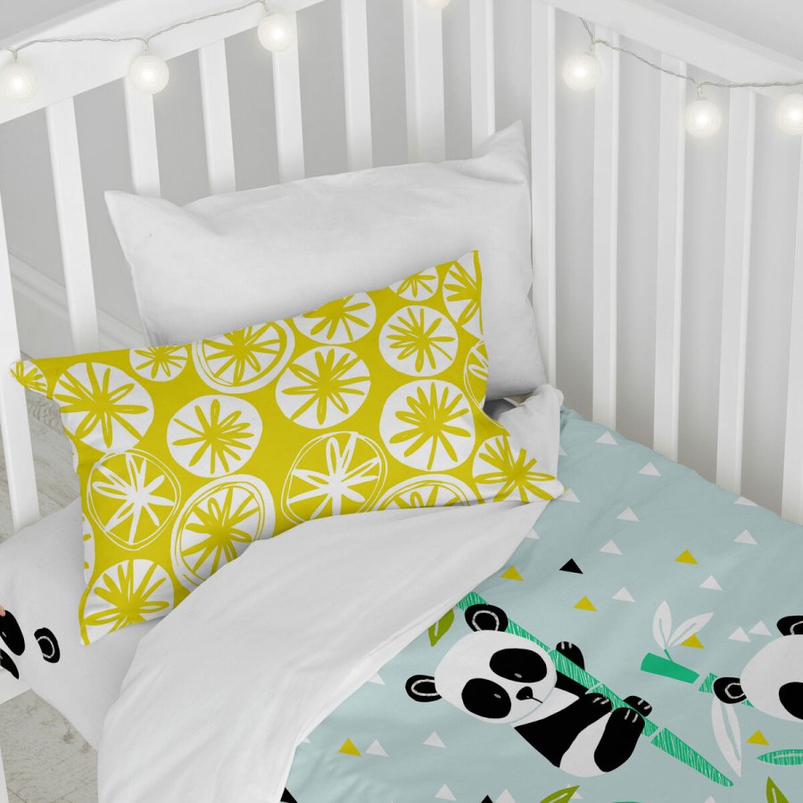 Dynebetrk st HappyFriday Moshi Moshi Panda Garden Blue Bl Vugge til baby 2 Dele #11