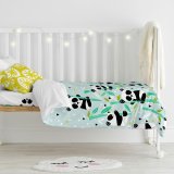 Dynebetrk st HappyFriday Moshi Moshi Panda Garden Blue Bl Vugge til baby 2 Dele #16