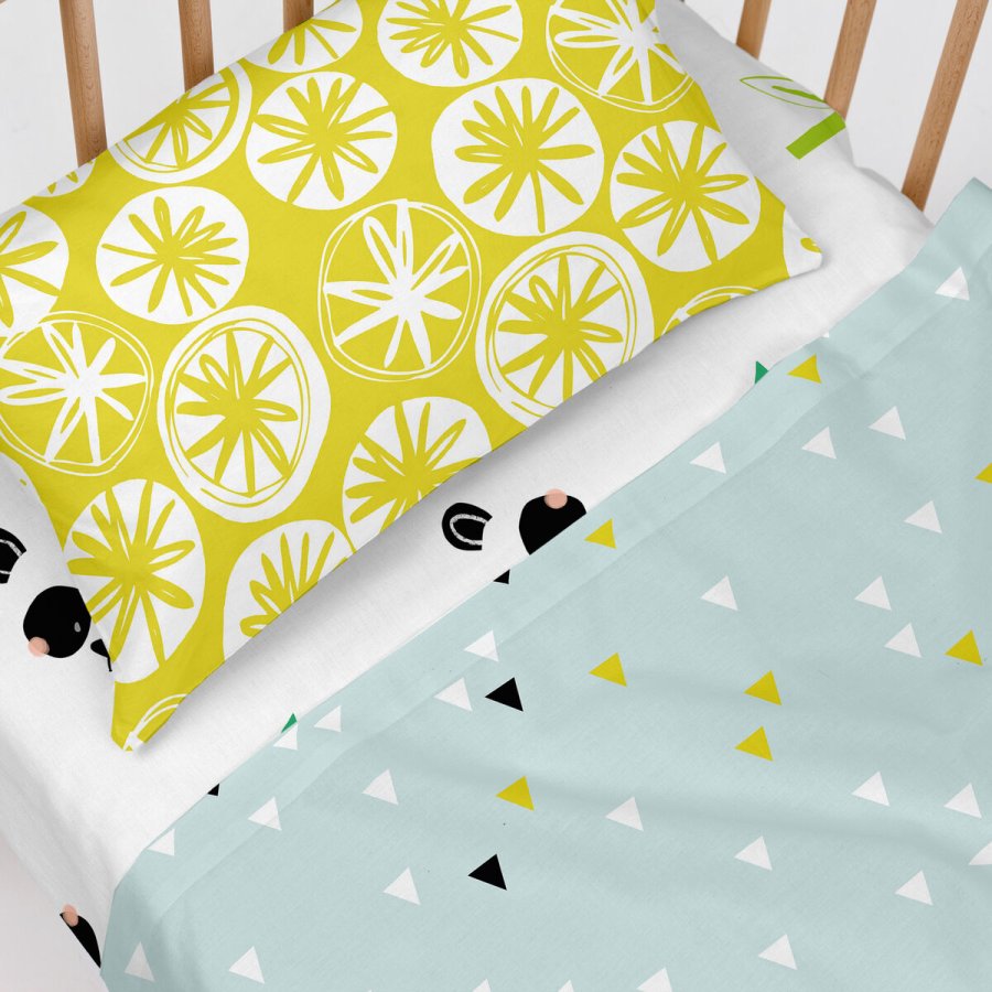 Sengetj st HappyFriday Moshi Moshi Panda garden blue Bl Vugge til baby 2 Dele #4