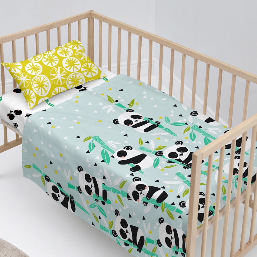 Sengetj st HappyFriday Moshi Moshi Panda garden blue Bl 2 Dele #2
