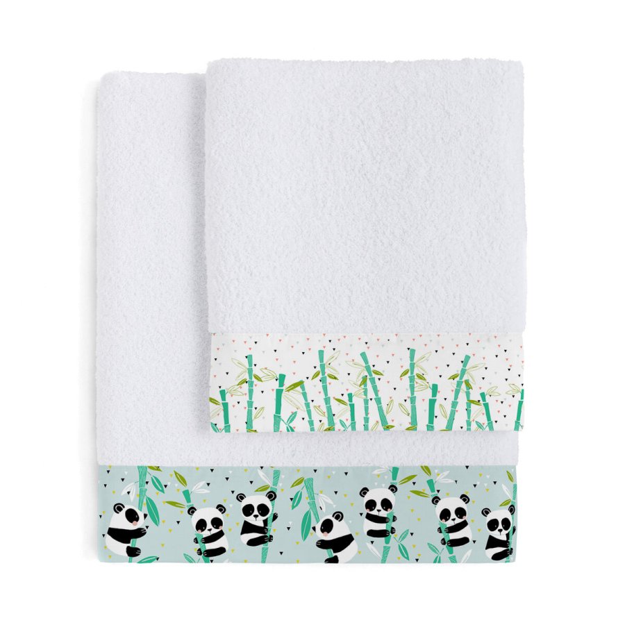 Hndkldest HappyFriday Moshi Moshi Panda Garden Blue Bl 2 Dele #1