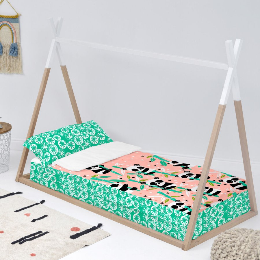 Vatteret sengetj med lynls HappyFriday Moshi Moshi Panda Garden Pink 105 x 200 cm #2