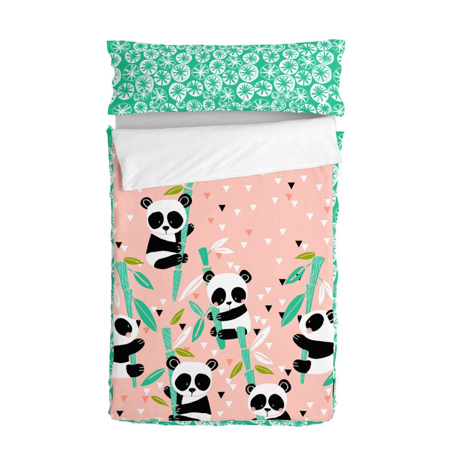 Vatteret sengetj med lynls HappyFriday Moshi Moshi Panda Garden Pink 105 x 200 cm #1