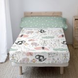 Sengetj st HappyFriday Moshi Moshi Best buddies  Multifarvet Seng 105 2 Dele #2