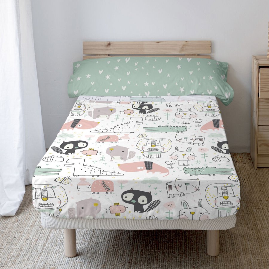 Sengetj st HappyFriday Moshi Moshi Best buddies  Multifarvet Seng 105 2 Dele #2