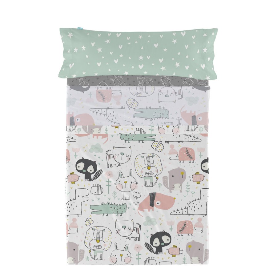 Sengetj st HappyFriday Moshi Moshi Best buddies  Multifarvet Seng 105 2 Dele #1