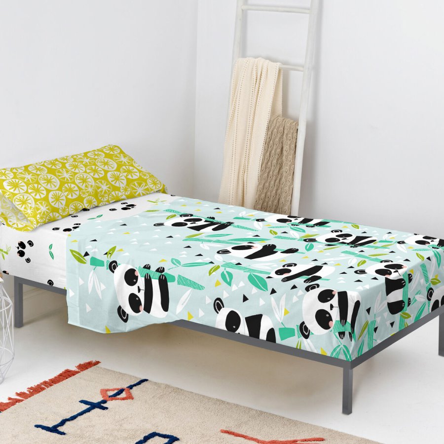 Sengetj st HappyFriday Moshi Moshi Panda garden blue Bl Seng 105 2 Dele #3