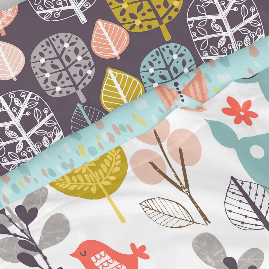 Sengetj st HappyFriday Moshi Moshi Woodland Multifarvet Seng 105 2 Dele #2