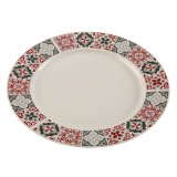 Flad Plade Versa Rdbrun Multifarvet Porceln #1