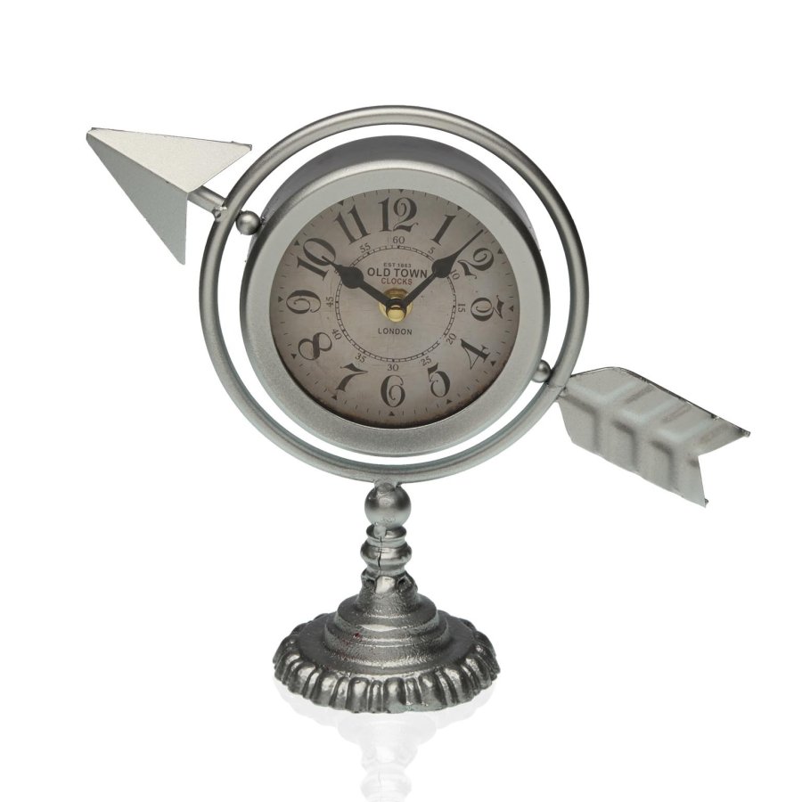 Namizna ura Versa Slvfarvet Komplet pil Metal (23 x 16 x 8 cm) #1
