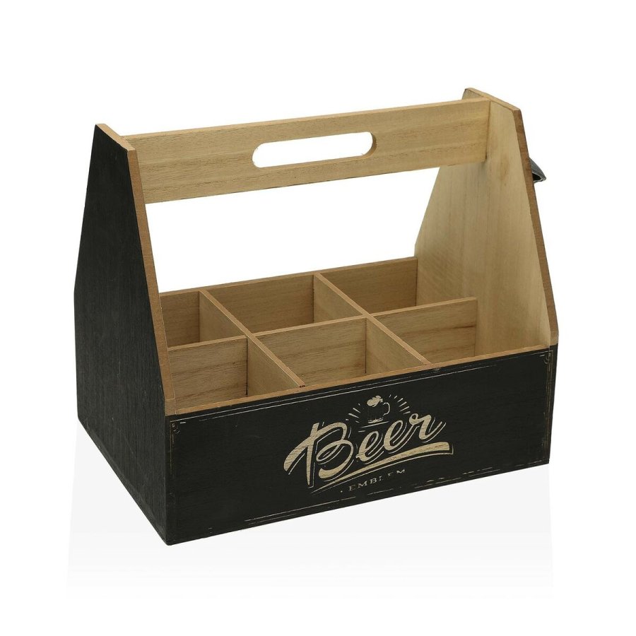Flaskestativ Versa 6 flasker 18 x 5 x 18 cm Metal Tr MDF #1