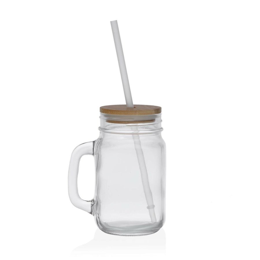 Beholder med Lg og Sugerr Versa flet Glas Bambus Krystal polypropylen #1